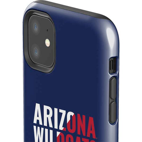 University of Arizona Wildcats Logo Split Blue iPhone 11 Impact Case