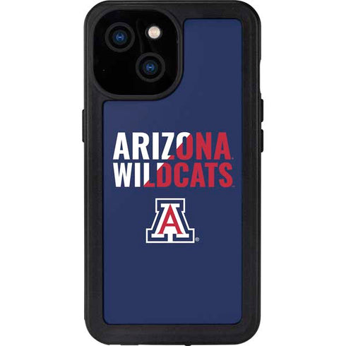 University of Arizona Wildcats Logo Split Blue iPhone 13 Mini Waterproof Case