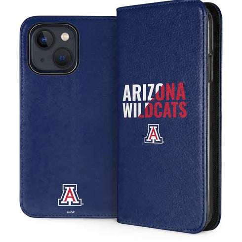 University of Arizona Wildcats Logo Split Blue iPhone 14 Folio Case