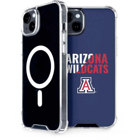 University of Arizona Wildcats Logo Split Blue iPhone 14 MagSafe Case