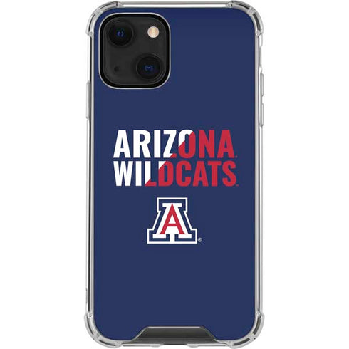 University of Arizona Wildcats Logo Split Blue iPhone 14 Plus Clear Case