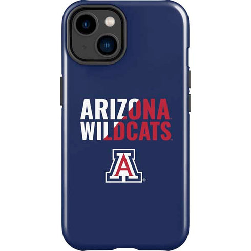 University of Arizona Wildcats Logo Split Blue iPhone 14 Plus Impact Case
