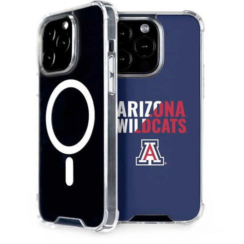 University of Arizona Wildcats Logo Split Blue iPhone 14 Pro MagSafe Case
