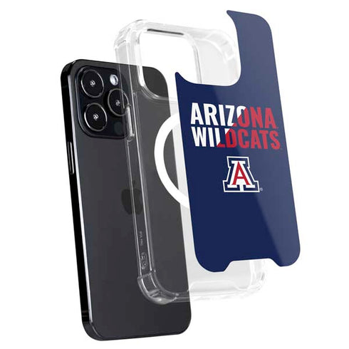 University of Arizona Wildcats Logo Split Blue iPhone 14 Pro MagSafe Case