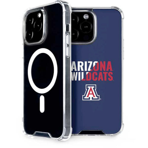 University of Arizona Wildcats Logo Split Blue iPhone 14 Pro Max MagSafe Case