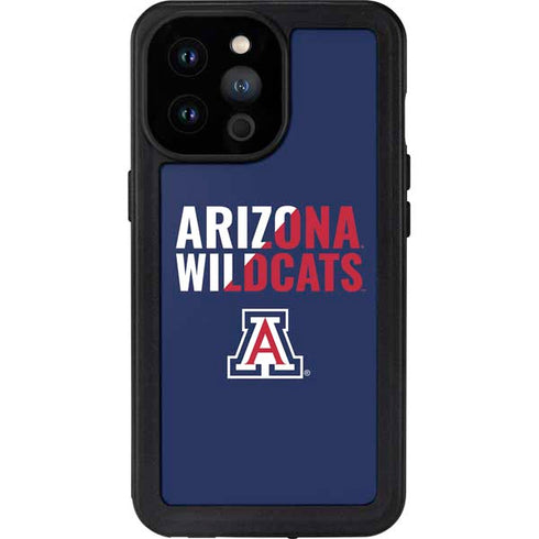 University of Arizona Wildcats Logo Split Blue iPhone 14 Pro Max Waterproof Case
