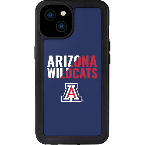 University of Arizona Wildcats Logo Split Blue iPhone 15 Plus Waterproof Case