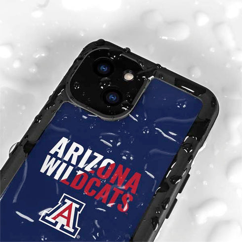 University of Arizona Wildcats Logo Split Blue iPhone 15 Plus Waterproof Case