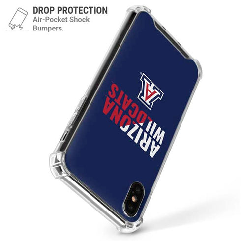 University of Arizona Wildcats Logo Split Blue iPhone XS Max Clear Case