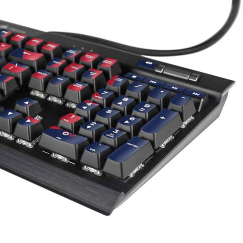 University of Arizona Wildcats Logo Split Blue K95 RGB PLATINUM Mechanical Gaming Keyboard Skin
