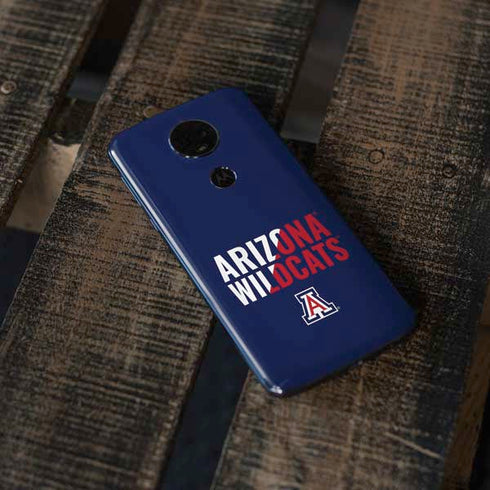 University of Arizona Wildcats Logo Split Blue Moto E5 Plus Skin