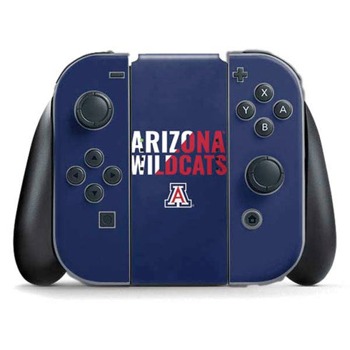 University of Arizona Wildcats Logo Split Blue Nintendo Switch (2017-2021) Joy-Con Controller Skin