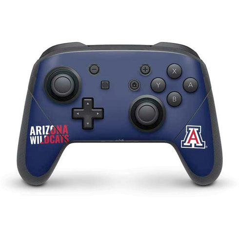 University of Arizona Wildcats Logo Split Blue Nintendo Switch Pro Controller Skin
