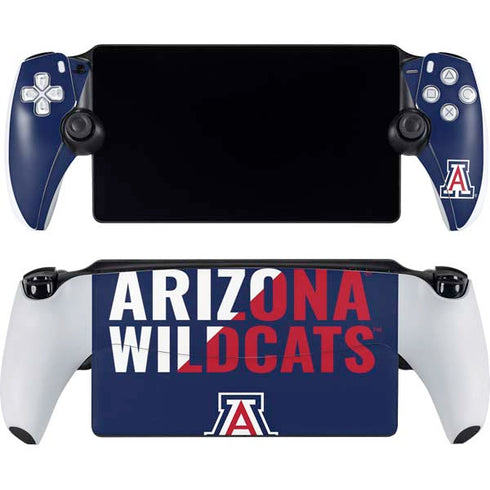 University of Arizona Wildcats Logo Split Blue PlayStation Portal Remote Player Skin