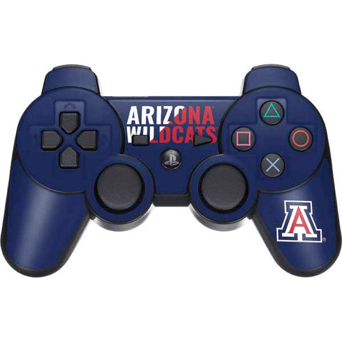 University of Arizona Wildcats Logo Split Blue PS3 Dual Shock wireless controller Skin