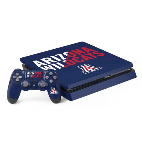 University of Arizona Wildcats Logo Split Blue PS4 Slim Bundle Skin