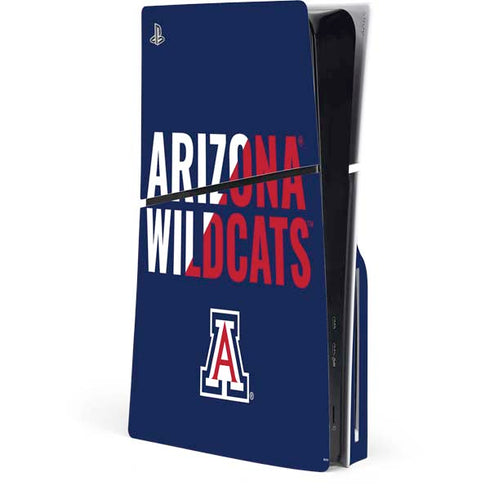 University of Arizona Wildcats Logo Split Blue PS5 Slim Disk Console Skin