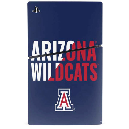 University of Arizona Wildcats Logo Split Blue PS5 Slim Disk Console Skin