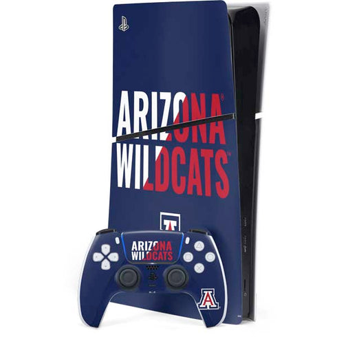 University of Arizona Wildcats Logo Split Blue PS5 Slim Digital Edition Console Skin