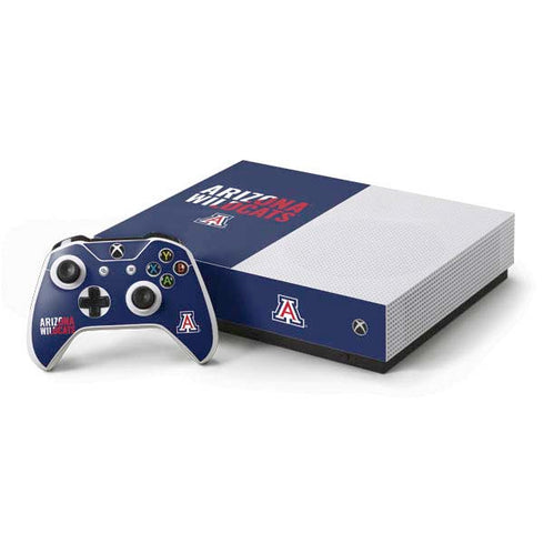 University of Arizona Wildcats Logo Split Blue Xbox One S All-Digital Edition Bundle Skin
