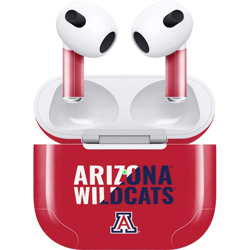 University of Arizona Wildcats Logo Split Red Apple AirPods (3rd Gen 2021) Skin
