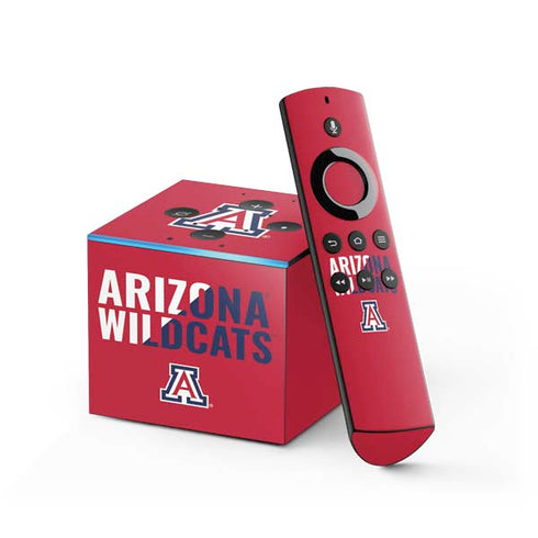 University of Arizona Wildcats Logo Split Red Fire TV Cube Skin