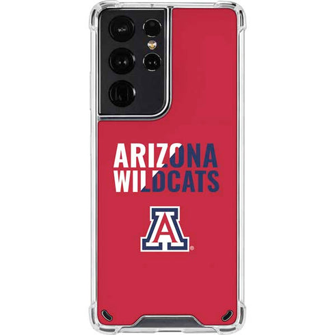 University of Arizona Wildcats Logo Split Red Galaxy S21 Ultra 5G Clear Case
