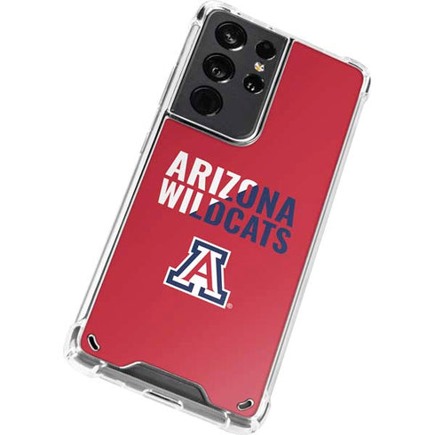 University of Arizona Wildcats Logo Split Red Galaxy S21 Ultra 5G Clear Case