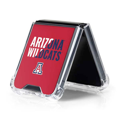 University of Arizona Wildcats Logo Split Red Galaxy Z Flip5 5G Clear Case