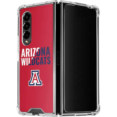 University of Arizona Wildcats Logo Split Red Galaxy Z Fold4 5G Clear Case