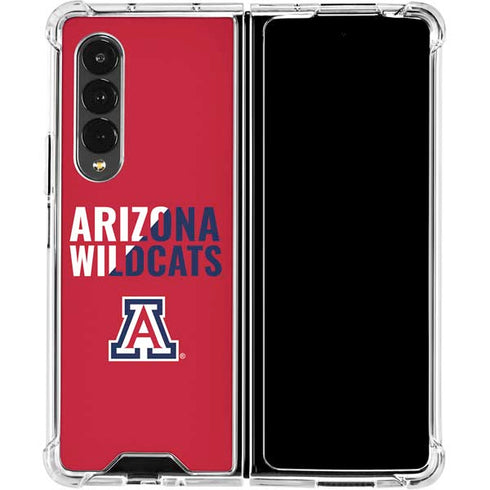 University of Arizona Wildcats Logo Split Red Galaxy Z Fold4 5G Clear Case