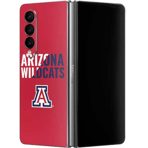 University of Arizona Wildcats Logo Split Red Galaxy Z Fold4 5G Skin
