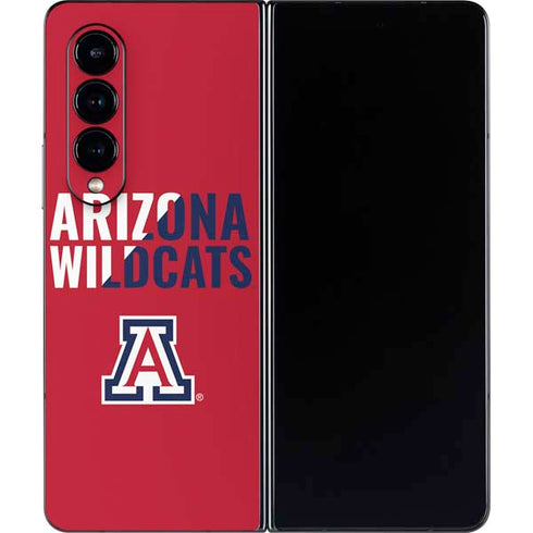 University of Arizona Wildcats Logo Split Red Galaxy Z Fold4 5G Skin