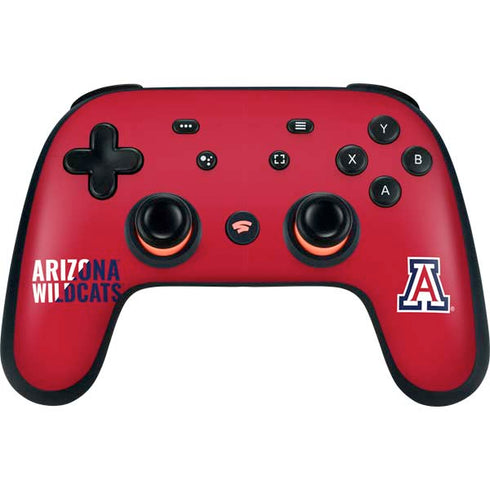 University of Arizona Wildcats Logo Split Red Google Stadia Controller Skin