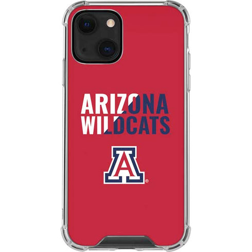 University of Arizona Wildcats Logo Split Red iPhone 14 Plus Clear Case