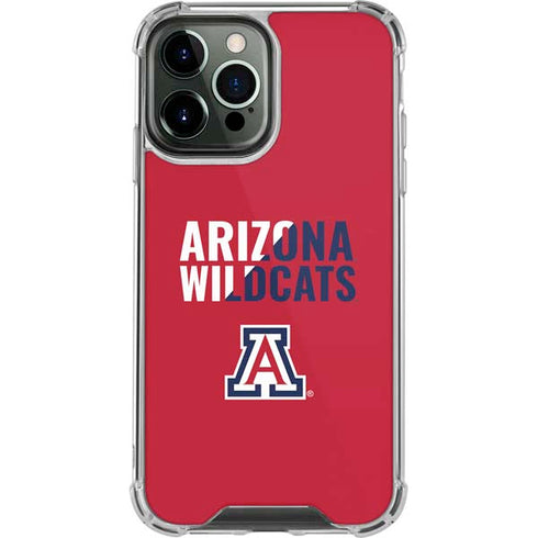 University of Arizona Wildcats Logo Split Red iPhone 14 Pro Max Clear Case