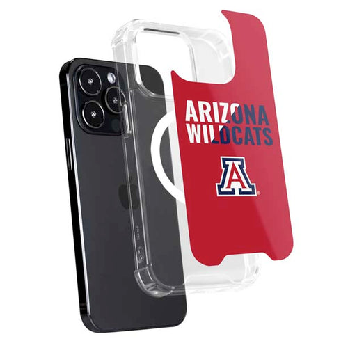 University of Arizona Wildcats Logo Split Red iPhone 14 Pro Max MagSafe Case
