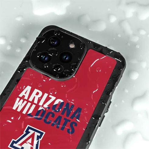 University of Arizona Wildcats Logo Split Red iPhone 14 Pro Waterproof Case