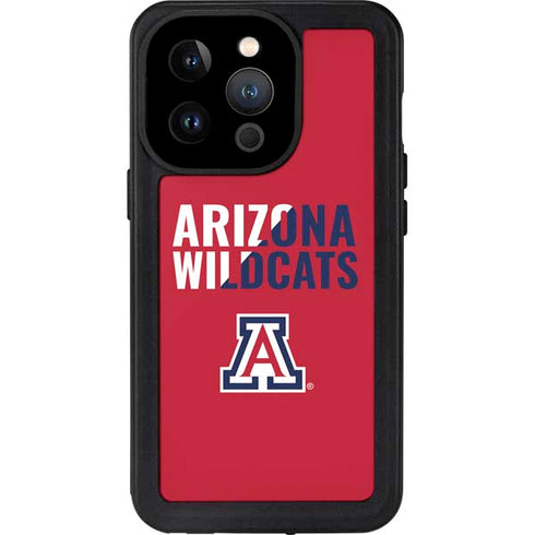 University of Arizona Wildcats Logo Split Red iPhone 14 Pro Waterproof Case