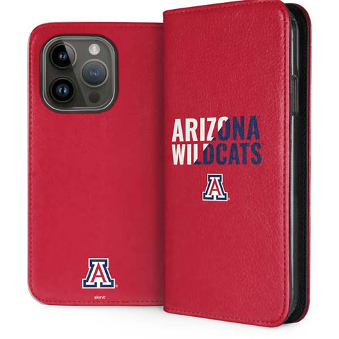 University of Arizona Wildcats Logo Split Red iPhone 15 Pro Folio Case