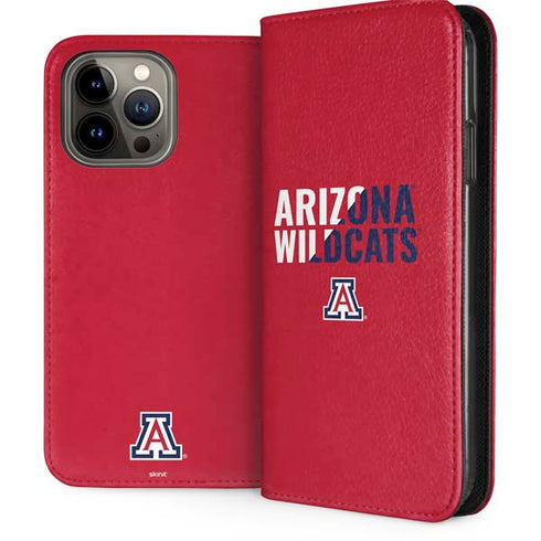 University of Arizona Wildcats Logo Split Red iPhone 15 Pro Max Folio Case
