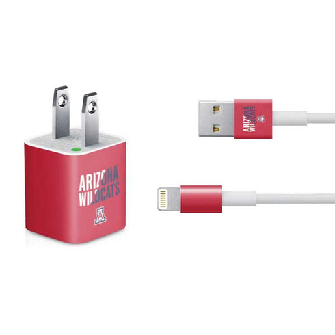 University of Arizona Wildcats Logo Split Red iPhone Charger (5W USB) Skin