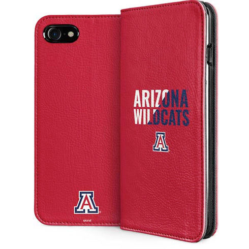 University of Arizona Wildcats Logo Split Red iPhone SE (2nd & 3rd Gen) Folio Case