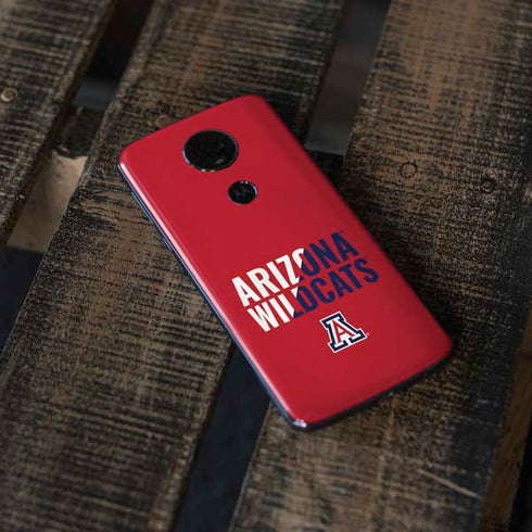 University of Arizona Wildcats Logo Split Red Moto E5 Plus Skin