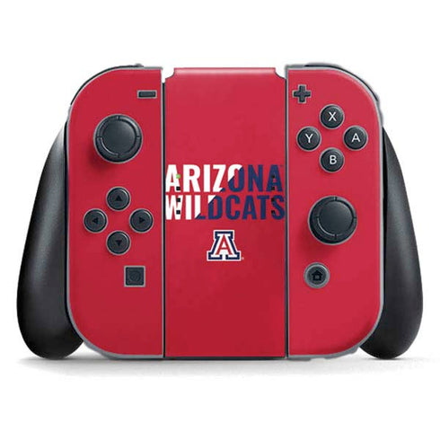 University of Arizona Wildcats Logo Split Red Nintendo Switch (2017-2021) Joy-Con Controller Skin
