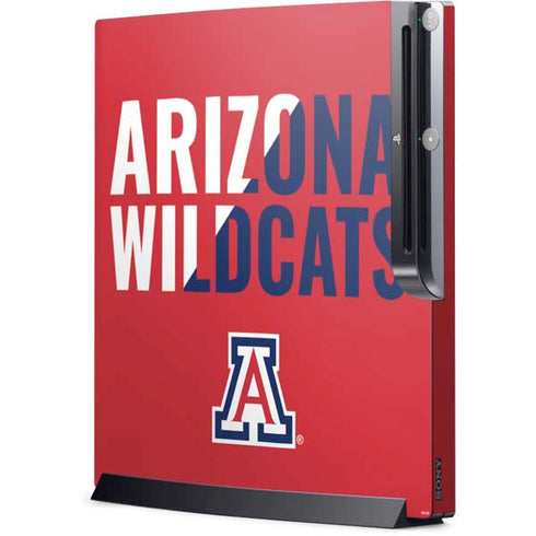 University of Arizona Wildcats Logo Split Red Playstation 3 & PS3 Slim Skin