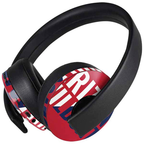 University of Arizona Wildcats Logo Split Red PlayStation 4 Gold Wireless Headset Skin