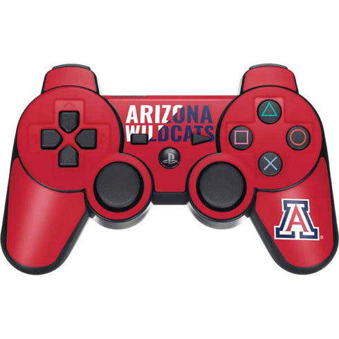 University of Arizona Wildcats Logo Split Red PS3 Dual Shock wireless controller Skin