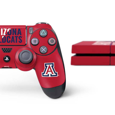 University of Arizona Wildcats Logo Split Red PS4 Console and Controller Bundle Skin