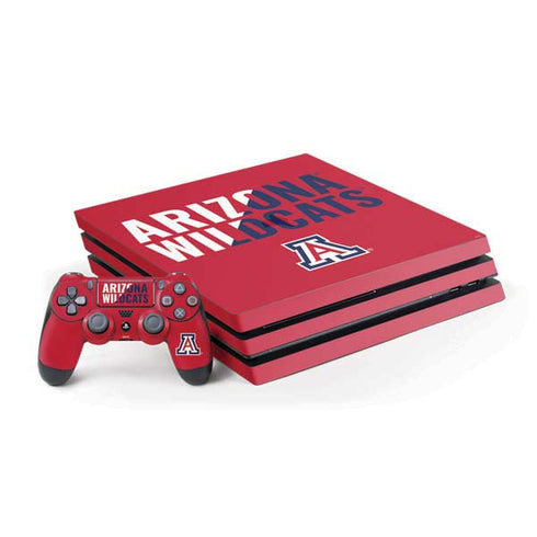 University of Arizona Wildcats Logo Split Red PS4 Pro Bundle Skin